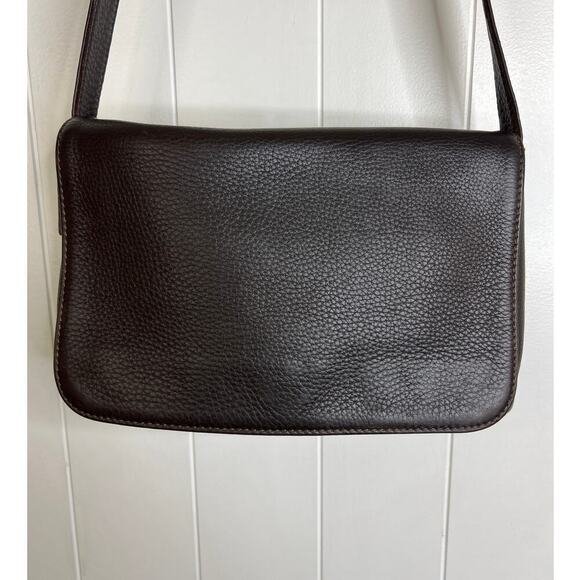 Vintage Coach Flap Cross Body/Messenger Brown Pebbled Leather Style B7E-4928 - Picture 2 of 10